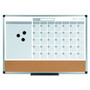 MasterVision 3-in-1 Planner Board, 24 x 18, Tan/White/Blue Surface, Silver Aluminum Frame (BVCMB3507186) View Product Image