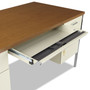 Alera Double Pedestal Steel Desk, 60" x 30" x 29.5", Cherry/Putty, Chrome-Plated Legs View Product Image