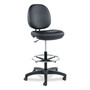 Alera Interval Series Swivel Task Stool, Supports Up to 275 lb, 23.93" to 34.53" Seat Height, Black Faux Leather (ALEIN4616) View Product Image