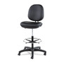Alera Interval Series Swivel Task Stool, Supports Up to 275 lb, 23.93" to 34.53" Seat Height, Black Faux Leather View Product Image