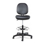 Alera Interval Series Swivel Task Stool, Supports Up to 275 lb, 23.93" to 34.53" Seat Height, Black Faux Leather View Product Image