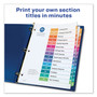 Avery Customizable TOC Ready Index Multicolor Tab Dividers, 15-Tab, 1 to 15, 11 x 8.5, White, Traditional Color Tabs, 1 Set (AVE11143) View Product Image