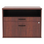 Alera Open Office Desk Series Low File Cabinet Credenza, 2-Drawer: Pencil/File, Legal/Letter, 1 Shelf,Cherry,29.5x19.13x22.88 View Product Image