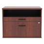Alera Open Office Desk Series Low File Cabinet Credenza, 2-Drawer: Pencil/File, Legal/Letter, 1 Shelf,Cherry,29.5x19.13x22.88 View Product Image