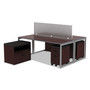 Alera Open Office Desk Series Low File Cabinet Credenza, 2-Drawer: Pencil/File,Legal/Letter,1 Shelf,Mahogany,29.5x19.13x22.88 View Product Image