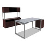 Alera Open Office Desk Series Low File Cabinet Credenza, 2-Drawer: Pencil/File,Legal/Letter,1 Shelf,Mahogany,29.5x19.13x22.88 View Product Image
