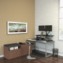 Alera Open Office Desk Series Low File Cabinet Credenza, 2-Drawer: Pencil/File, Legal/Letter, 1 Shelf,Walnut,29.5x19.13x22.88 View Product Image