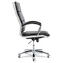 Alera Neratoli High-Back Slim Profile Chair, Faux Leather, 275 lb Cap, 17.32" to 21.25" Seat Height, Black Seat/Back, Chrome View Product Image