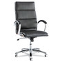 Alera Neratoli High-Back Slim Profile Chair, Faux Leather, 275 lb Cap, 17.32" to 21.25" Seat Height, Black Seat/Back, Chrome (ALENR4119) View Product Image