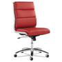 Alera Neratoli Mid-Back Slim Profile Chair, Faux Leather, Supports Up to 275 lb, Red Seat/Back, Chrome Base (ALENR4239) View Product Image