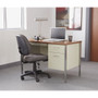 Alera Single Pedestal Steel Desk, 45.25" x 24" x 29.5", Cherry/Putty (ALESD4524PC) View Product Image