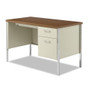 Alera Single Pedestal Steel Desk, 45.25" x 24" x 29.5", Cherry/Putty (ALESD4524PC) View Product Image