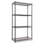 Alera NSF Certified Industrial Four-Shelf Wire Shelving Kit, 36w x 18d x 72h, Black (ALESW503618BL) View Product Image