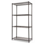 Alera NSF Certified Industrial Four-Shelf Wire Shelving Kit, 36w x 18d x 72h, Black (ALESW503618BL) View Product Image