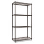 Alera NSF Certified Industrial Four-Shelf Wire Shelving Kit, 36w x 18d x 72h, Black (ALESW503618BL) View Product Image