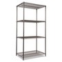 Alera Wire Shelving Starter Kit, Four-Shelf, 36w x 24d x 72h, Black Anthracite View Product Image