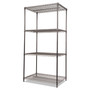 Alera Wire Shelving Starter Kit, Four-Shelf, 36w x 24d x 72h, Black Anthracite View Product Image