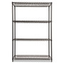 Alera NSF Certified Industrial Four-Shelf Wire Shelving Kit, 48w x 18d x 72h, Black View Product Image