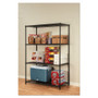 Alera NSF Certified Industrial Four-Shelf Wire Shelving Kit, 48w x 24d x 72h, Black (ALESW504824BL) View Product Image