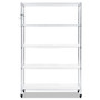 Alera 5-Shelf Wire Shelving Kit with Casters and Shelf Liners, 48w x 18d x 72h, Silver (ALESW654818SR) View Product Image