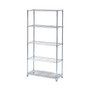 Alera Residential Wire Shelving, Five-Shelf, 36w x 14d x 72h, Silver View Product Image