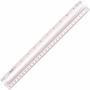 Westcott 12" Clear Magnifying Data Processing Ruler - 12" Length - 1/16 Graduations - Imperial, Metric Measuring System - Glass - Clear Product Image 