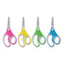 Westcott Soft Handle Kids Scissors, Pointed Tip, 5" Long, 1.75" Cut Length, Assorted Straight Handles, 12/Pack (ACM15972) View Product Image
