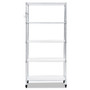 Alera 5-Shelf Wire Shelving Kit with Casters and Shelf Liners, 36w x 18d x 72h, Silver View Product Image