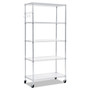 Alera 5-Shelf Wire Shelving Kit with Casters and Shelf Liners, 36w x 18d x 72h, Silver (ALESW653618SR) View Product Image