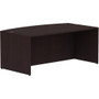 Lorell Essentials Series Bowfront Desk Shell - 29.5" Height x 72" Width x 41.4" Depth Desk Shell, x 1" Thickness Top - Bow Front Edge - Finish: Espresso Laminate Product Image 