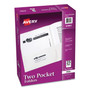 Avery Letter Pocket Folder - 8 1/2" x 11" - 40 Sheets Capacity - 2 Internal Pocket(s) - Paper - White Product Image 