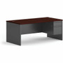 HON 38000 H38293R Pedestal Desk - 29.5" Height x 72" Width x 36" Depth - 2 x Box, File Drawer(s)Right Side - Waterfall Edge - Finish: Charcoal Product Image 