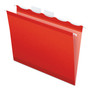 Pendaflex Ready-Tab 1/5 Tab Cut Letter Recycled Hanging Folder - 8 1/2" x 11" - Red - Reinforced - 10% Recycled Product Image 