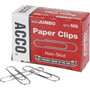 ACCO Paper Clips, Jumbo, Nonskid, Silver, 100 Clips/Box, 10 Boxes/Pack ACC72585 (ACC72585) View Product Image