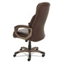 Alera Veon Series Executive High-Back Bonded Leather Chair, Supports Up to 275 lb, Brown Seat/Back, Bronze Base (ALEVN4159) View Product Image
