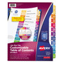 Avery Customizable TOC Ready Index Multicolor Tab Dividers, 12-Tab, Jan. to Dec., 11 x 8.5, White, Traditional Color Tabs, 1 Set View Product Image