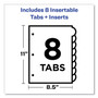 Avery Insertable Style Edge Tab Plastic Dividers, 8-Tab, 11 x 8.5, Translucent, 1 Set View Product Image