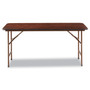 Alera Wood Folding Table, Rectangular, 59.88w x 17.75d x 29.13h, Mahogany View Product Image
