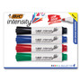 BIC Intensity Bold Tank-Style Dry Erase Marker, Extra-Broad Bullet Tip, Assorted Colors, 4/Set (BICGDEMP41ASST) View Product Image
