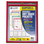 C-Line Reusable Dry Erase Pockets, 9 x 12, Assorted Primary Colors, 10/Pack Product Image 