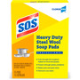 S.O.S. Steel Wool Soap Pads, 2.4 x 3, Steel, 15 Pads/Box, 12 Boxes/Carton View Product Image
