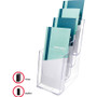 deflecto 4-Compartment DocuHolder, Leaflet Size, 4.88w x 6.13d x 10h, Clear (DEF77701) View Product Image