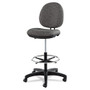 Alera Interval Series Swivel Task Stool, Supports 275 lb, 23.93" to 34.53" Seat Height, Graphite Gray Seat/Back, Black Base View Product Image