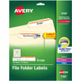 Avery TrueBlock File Folder Labels - 2/3" Width x 3 7/16" Length - Permanent Adhesive - Rectangle - Inkjet, Laser - Matte - (AVE5166) Product Image 