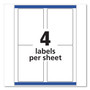 Avery Shipping Labels w/ TrueBlock Technology, Laser Printers, 3.5 x 5, White, 4/Sheet, 100 Sheets/Box View Product Image