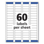 Avery Easy Peel White Address Labels w/ Sure Feed Technology, Laser Printers, 0.66 x 1.75, White, 60/Sheet, 25 Sheets/Pack (AVE5195) View Product Image