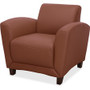 Lorell Accession Club Chair - Four-legged Base - Tan - Bonded Leather - Armrest Product Image 