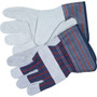 MCR Safety Leather Palm Economy Safety Gloves - Medium Size - Blue - For Assembling, Construction, Landscape Product Image 