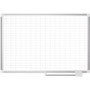MasterVision 2" Grid Magnetic Gold Ultra Board Kit - 1" x 2" Block - White, Gold - Aluminum, Steel - 36" Height x 48" Width - Magnetic, Dry Erase Surface, Marker Tray Product Image 