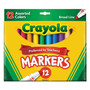 Crayola Broad Tip Classic Markers - Broad Conical Marker Point - Assorted, Orange, Yellow, Green, Blue, Violet, Brown, Black, Gray, Flamingo Pink, Blue Ink - Water Based (CYO587712) Product Image 
